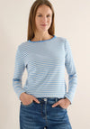Cecil Striped Long Sleeved Top, Blue