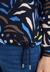 Cecil Long Sleeved Patterned Top, Navy