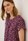 Cecil Patterned Tie Sleeve Top, Wine
