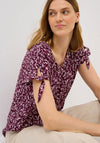 Cecil Patterned Tie Sleeve Top, Wine