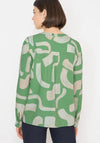 Cecil Patterned Split Neck Blouse, Green