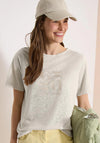 Cecil Knit Graphic Print T-Shirt, Beige