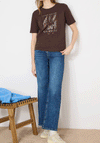 Cecil Metallic Graphic Print T-Shirt, Brown