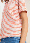 Cecil Striped Open Knit Collar Top, Orange