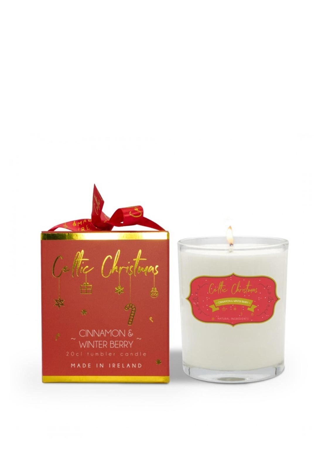 Celtic Candles Cinnamon & Winter Berries Christmas Tumbler Candle