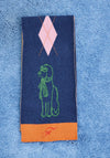 FRNCH Dog Print Knit Scarf, Navy