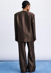 FRNCH Tie Detail Collarless Blazer, Brown