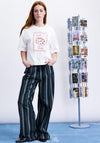 FRNCH Embroidered Graphic Boxy T-Shirt, White