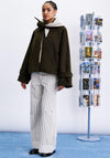 FRNCH Wool Blend Scarf Detail Coat, Brown