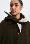 FRNCH Wool Blend Scarf Detail Coat, Brown