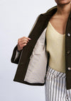 FRNCH Wool Blend Scarf Detail Coat, Brown