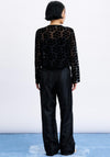 FRNCH Flower Tie Front Top, Black