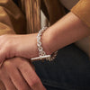 ChloBo Anchor Chain T-Bar Bracelet, Silver