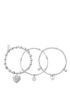 ChloBo Compassion Stack of Three Bracelets, Silver