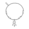 ChloBo Cute Charm Chunky Twist Dream Catcher Bracelet, Silver