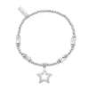 ChloBo Cute Charm Chunky Twist Open Star Bracelet, Silver