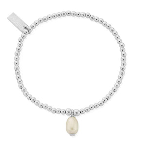 ChloBo Cute Charm Pearl Drop Bracelet, Silver