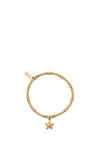 ChloBo Cute Sparkle Beaming Star Bracelet, Gold