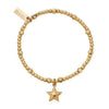 ChloBo Cute Sparkle Beaming Star Bracelet, Gold