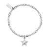 ChloBo Cute Sparkle Beaming Star Bracelet, Silver