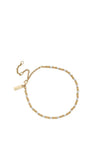 ChloBo Dainty Mini Disc Pumpkin Ankle Bracelet, Silver & Gold