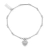 ChloBo Dainty Moon Cut Sparkle Glowing Beauty Bracelet, Silver