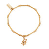 ChloBo Dainty Moon Cut Sparkle Interlocking Star Bracelet, Gold