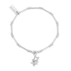 ChloBo Dainty Moon Cut Sparkle Interlocking Star Bracelet, Silver