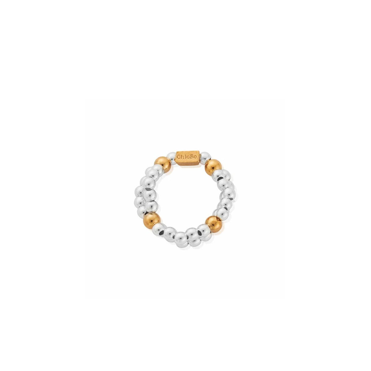 ChloBo Entwined Double Ring, Silver & Gold Medium
