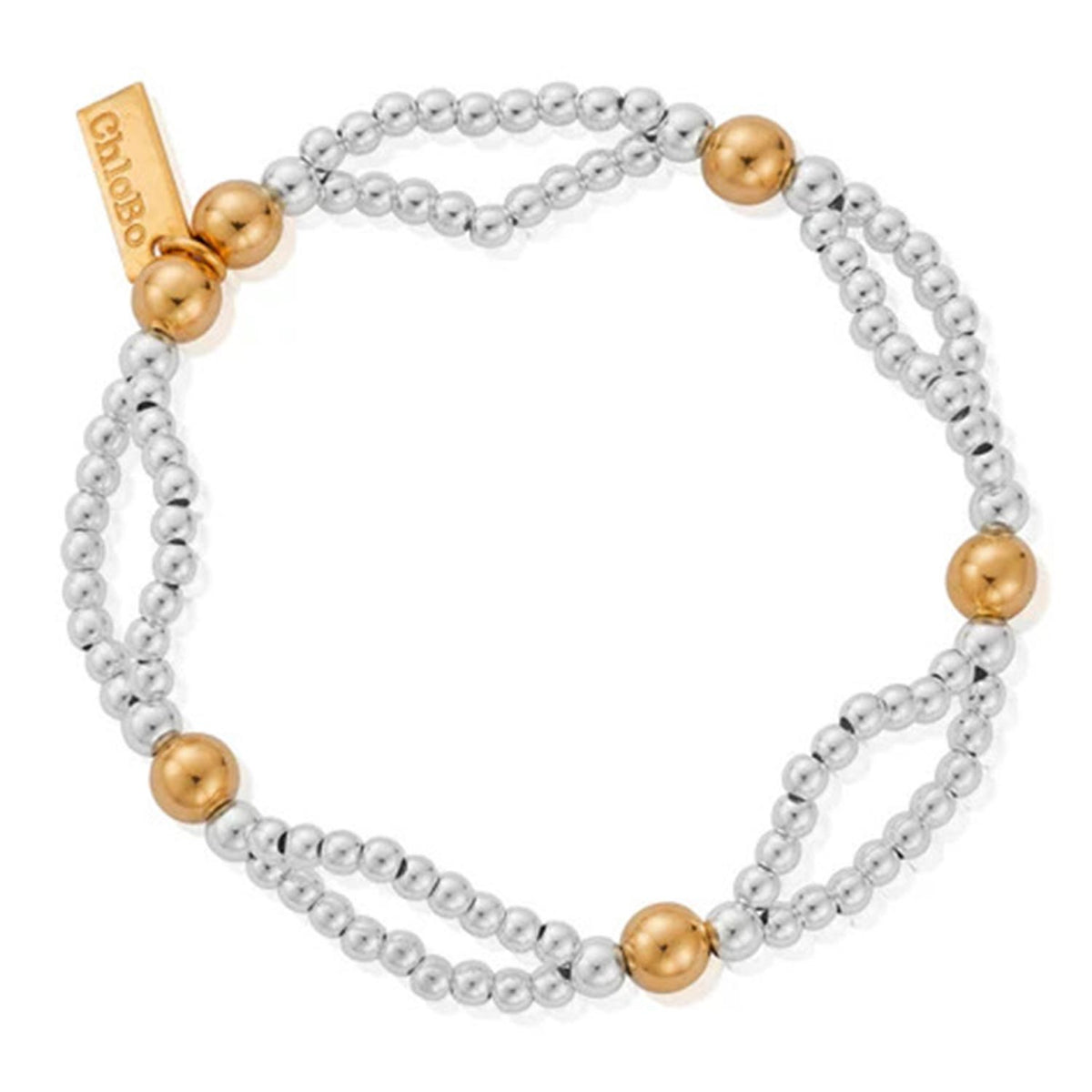 ChloBo Entwined Heart Bracelet, Silver & Gold