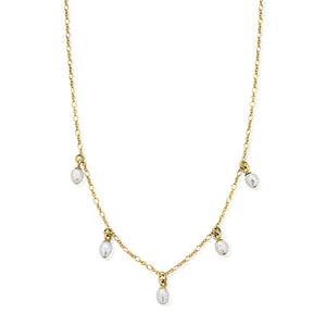 ChloBo Etheral Multi Pearl Drop Necklace, Gold
