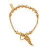 ChloBo Noodle Disc Heart & Angel Wing Bracelet, Gold