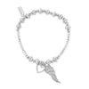 ChloBo Noodle Disc Heart & Angel Wing Bracelet, Silver