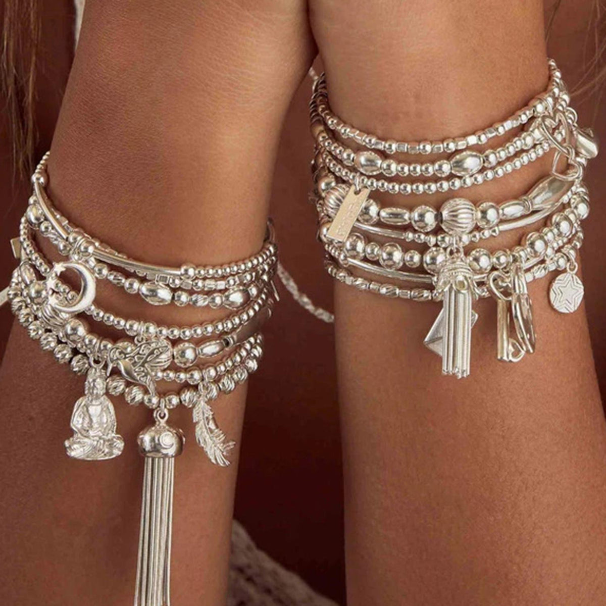 ChloBo Hummingbird Charm Bracelet, Silver