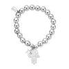 ChloBo Medium Ball Moon & Star Hamsa Hand Bracelet, Silver