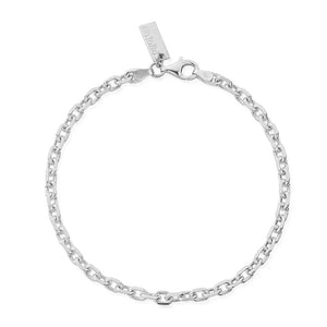 ChloBo Men’s Anchor Chain Bracelet, Silver