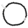 ChloBo Men’s Black Lava Bracelet, Silver