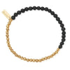 ChloBo Men’s Black Lava Principal Bracelet, Gold