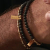 ChloBo Men’s Black Lava Principal Bracelet, Gold