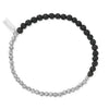ChloBo Men’s Black Lava Principal Bracelet, Silver