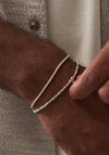 ChloBo Men’s Foxtail Chain Bracelet, Silver