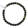 ChloBo Men’s Golden Obsidian Bracelet, Silver