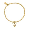ChloBo Mini Cube Interlocking Love Heart Bracelet, Gold
