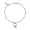 ChloBo Mini Cube Interlocking Love Heart Bracelet, Silver