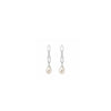 ChloBo Mini Link Pearl Drop Earrings, Silver