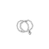 ChloBo Mini Puffed Heart Double Ring, Silver Medium