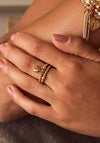 ChloBo Mini Puffed Heart Stretch Ring, Gold
