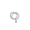 ChloBo Mini Raised Star Double Ring, Silver Medium