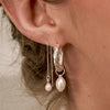 ChloBo Ocean Pearl Hoop Earrings, Silver