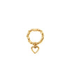 ChloBo Mini Rice Open Heart Charm Medium Ring, Gold